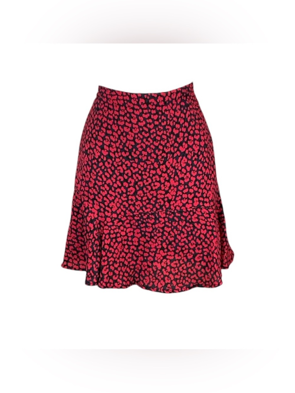 Mi Ami Red/Black Leopard Print Mini Skirt